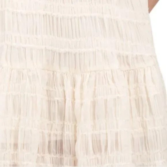 NWT ENGLISH FACTORY White/ivory Mini Ruched Chiffon T-shirt Dress Size S - Picture 5 of 7